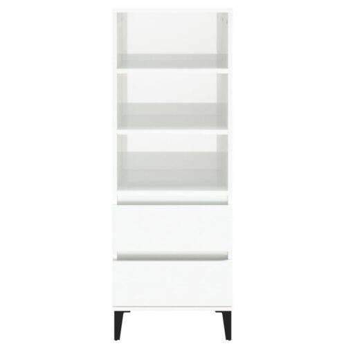 Highboard High Gloss White 40x36x110cm Engineered Wood - Image 3