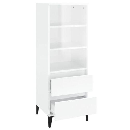 Highboard High Gloss White 40x36x110cm Engineered Wood - Image 4