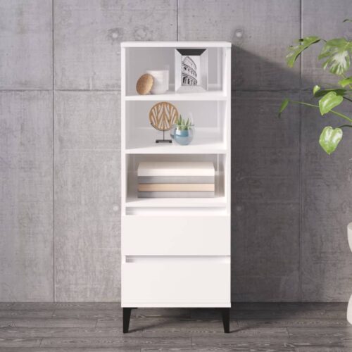 Highboard High Gloss White 40x36x110cm Engineered Wood - Image 11