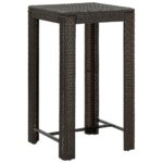 Garden Bar Table Brown 60.5x60.5x110.5cm Poly Rattan