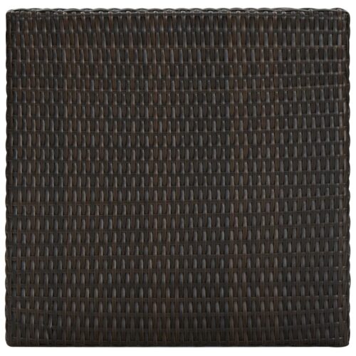 Garden Bar Table Brown 60.5x60.5x110.5cm Poly Rattan - Image 3