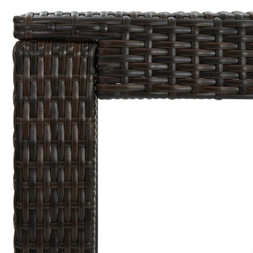 Garden Bar Table Brown 60.5x60.5x110.5cm Poly Rattan - Image 4