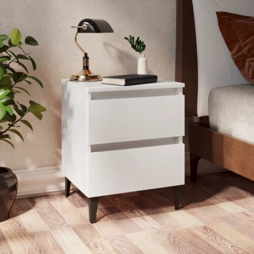 Bed Cabinets 2pcs White 40x35x50cm Engineered Wood - Image 9