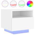 Bedside Cabinets with LED Lights 2pcs White 40x39x37cm
