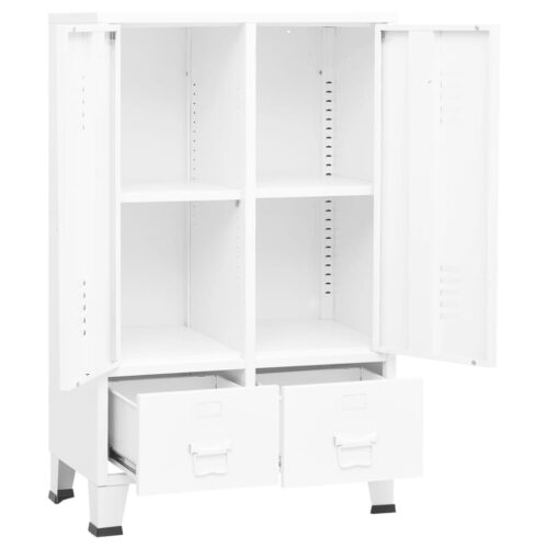 Industrial Wardrobe White 67x35x107cm Steel - Image 6