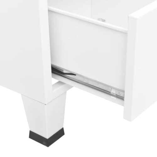 Industrial Wardrobe White 67x35x107cm Steel - Image 8