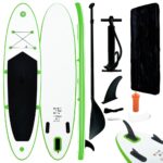 Inflatable Stand Up Paddle Board Set SUP Kayak Surf Water Surfboard Green White