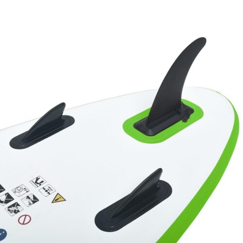 Inflatable Stand Up Paddle Board Set SUP Kayak Surf Water Surfboard Green White - Image 7