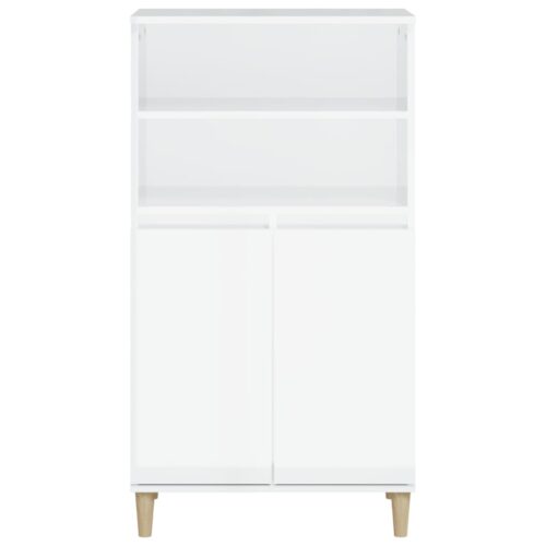 Highboard High Gloss White 60x36x110cm Engineered Wood - Image 3