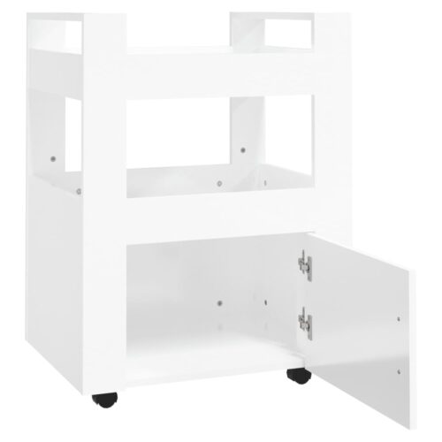 Kitchen Trolley High Gloss White 60x45x80cm Engineered Wood - Image 6