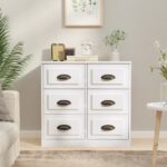 Sideboard High Gloss White 70x35.5x67.5cm Engineered Wood