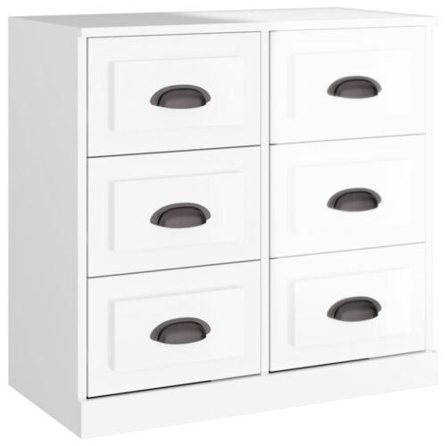 Sideboard High Gloss White 70x35.5x67.5cm Engineered Wood - Image 2