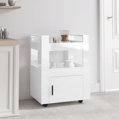 Kitchen Trolley High Gloss White 60x45x80cm Engineered Wood - Image 10