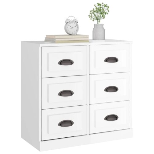 Sideboard High Gloss White 70x35.5x67.5cm Engineered Wood - Image 4