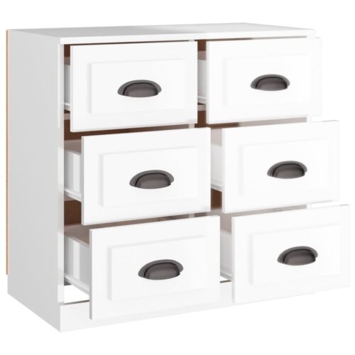 Sideboard High Gloss White 70x35.5x67.5cm Engineered Wood - Image 8