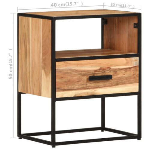 Bed Cabinet 40x30x50cm Solid Acacia Wood - Image 8