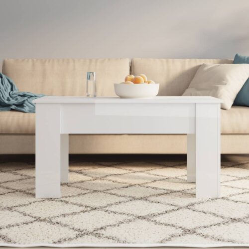 High Gloss Lift-Top Modern Coffee Table Wooden Sofa Lounge Side Storage White - Image 3