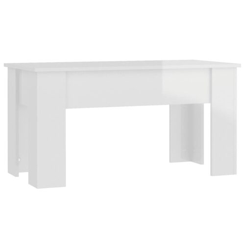High Gloss Lift-Top Modern Coffee Table Wooden Sofa Lounge Side Storage White - Image 5