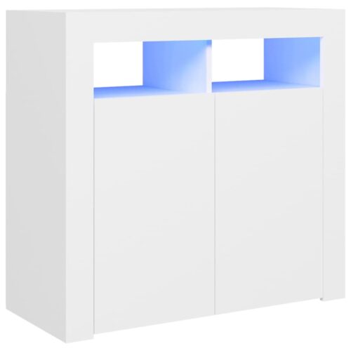 Sideboard with LED Lights White 80x35x75cm - Image 2