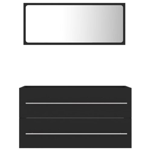 2-Piece Bathroom Furniture Set Grey Engineered Wood - Image 4