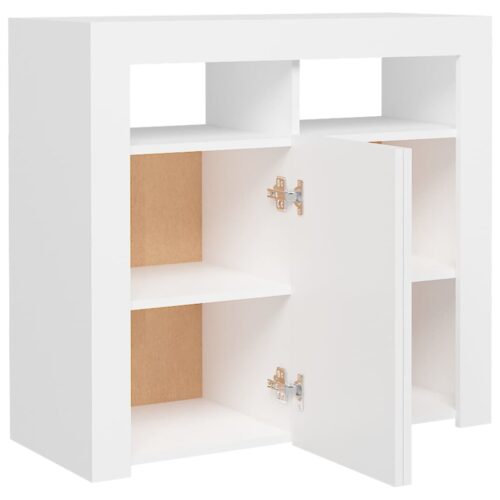 Sideboard with LED Lights White 80x35x75cm - Image 8