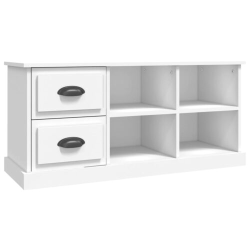 TV Cabinet White 102x35.5x47.5cm Engineered Wood - Image 2