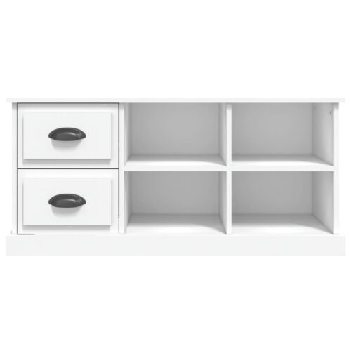 TV Cabinet White 102x35.5x47.5cm Engineered Wood - Image 6
