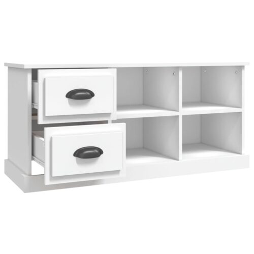 TV Cabinet White 102x35.5x47.5cm Engineered Wood - Image 7