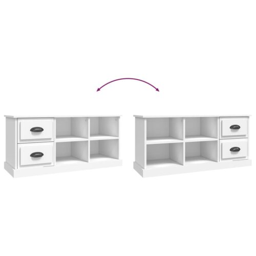TV Cabinet White 102x35.5x47.5cm Engineered Wood - Image 9