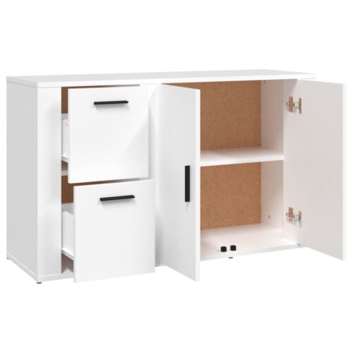 Modern Wooden Sideboard Buffet Cabinet Storage Kitchen Rack Display Shelf White - Image 8