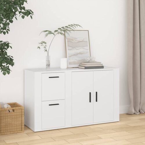 Modern Wooden Sideboard Buffet Cabinet Storage Kitchen Rack Display Shelf White - Image 12