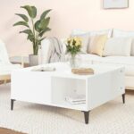 Coffee Table White 80x80x36.5cm Engineered Wood