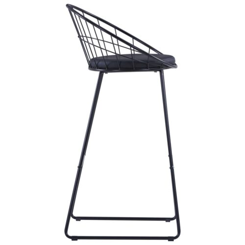 Bar Chairs 2pcs Black Faux Leather - Image 4