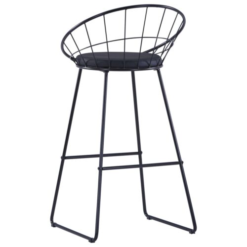Bar Chairs 2pcs Black Faux Leather - Image 5