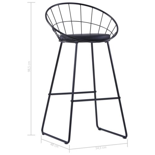 Bar Chairs 2pcs Black Faux Leather - Image 7