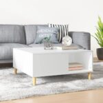 Coffee Table White 80x80x36.5cm Engineered Wood