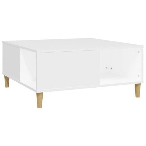 Coffee Table White 80x80x36.5cm Engineered Wood - Image 2