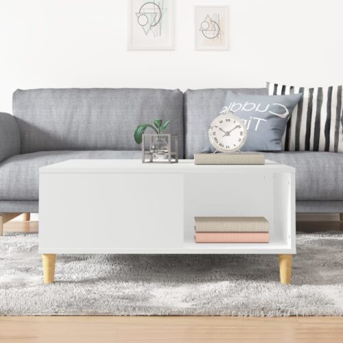 Coffee Table White 80x80x36.5cm Engineered Wood - Image 3