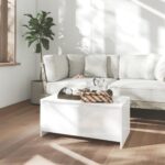 Coffee Table High Gloss White 90x50x41.5cm Engineered Wood