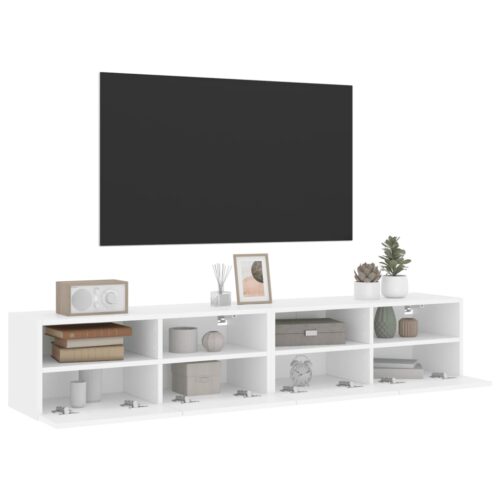 TV Wall Cabinets 2pcs White 80x30x30cm Engineered Wood - Image 6