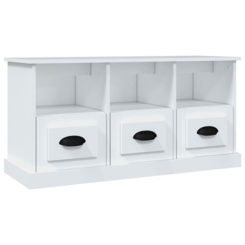 TV Cabinet White 100x35x50cm Engineered Wood - Image 2