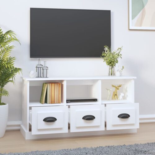TV Cabinet White 100x35x50cm Engineered Wood - Image 3
