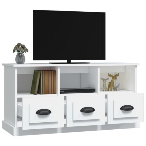 TV Cabinet White 100x35x50cm Engineered Wood - Image 5