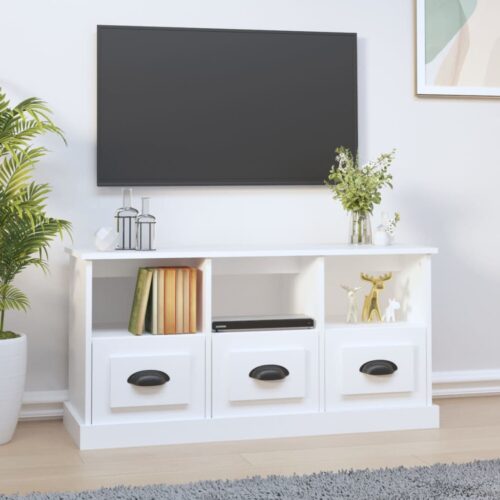 TV Cabinet White 100x35x50cm Engineered Wood - Image 12