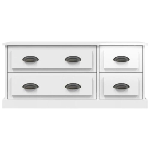 TV Cabinet High Gloss White 100x35.5x45cm Engineered Wood - Image 6