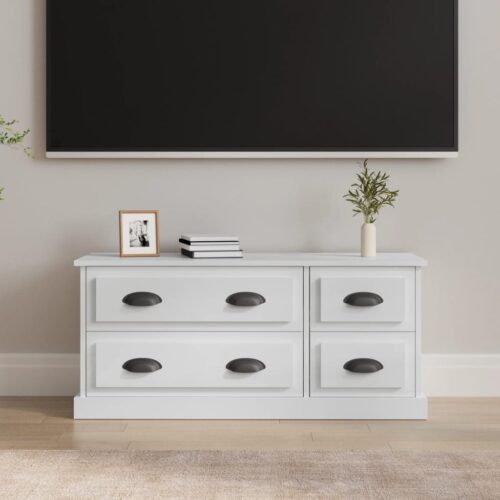 TV Cabinet High Gloss White 100x35.5x45cm Engineered Wood - Image 11