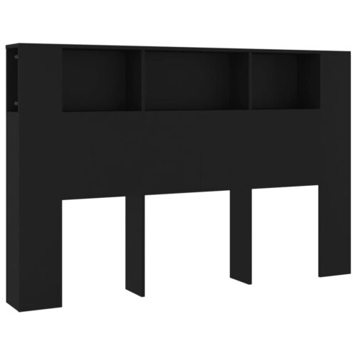 Headboard Cabinet Black 160cm - Image 2