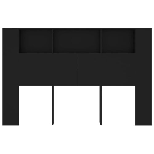 Headboard Cabinet Black 160cm - Image 4