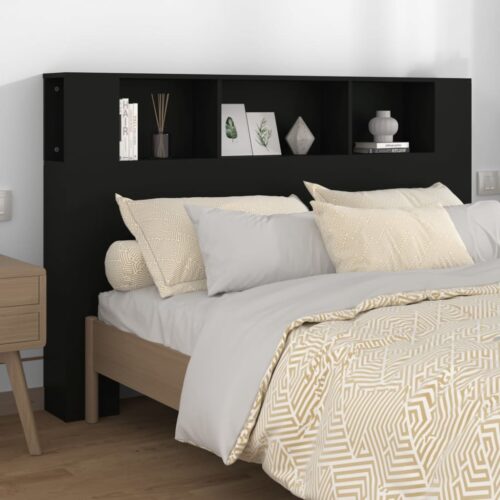 Headboard Cabinet Black 160cm - Image 8