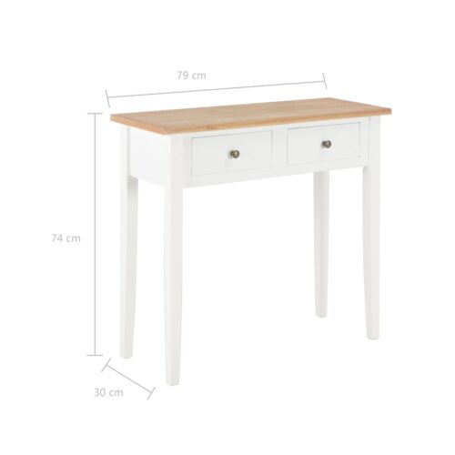 Dressing Console Table White 79x30x74cm Wood - Image 8